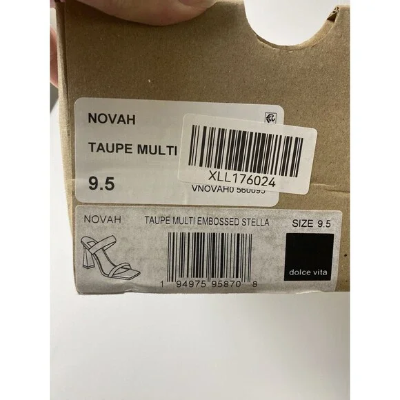 Dolce Vita Novah Slip On Sandal Heels 9.5 Square Open Toe Taupe/brown Pumps - Picture 6 of 6